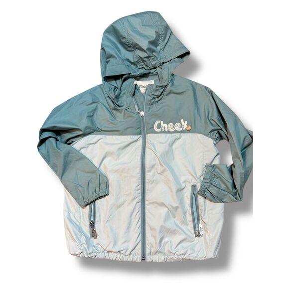 Cheek Other - Cheek Kids Windbreaker Jacket Two-Tone Hooded Lightweight Rain Coat Size 120 5/6